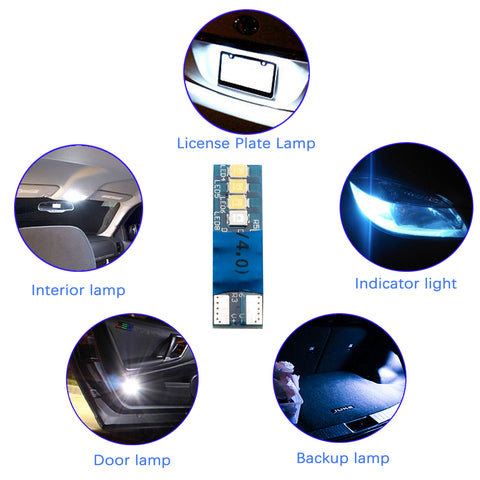 2pcs T10 168 W5W 194 Extreme Bright 8-SMD LED Car Interior Light Bulb License Plate Map Side Marker Lamp, Fading Blue to White