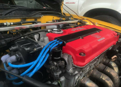 Solenoid Valve Protective Engine Aluminum Cover Cap For Honda B-series D-series H-series Accord Civic for Acura B17A1 B18C1 C5 VTEC Engines - Black