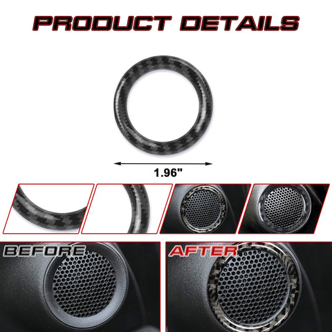 Carbon Fiber Style Door Stereo Speaker Ring Cover Trim Jeep Grand Cherokee 11-20