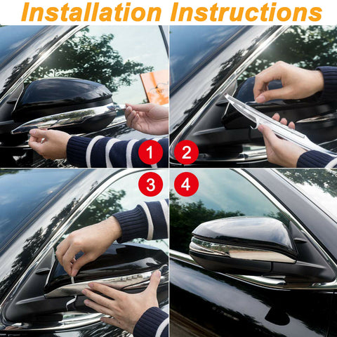 for Toyota Highlander 2014-2019 Side Mirror Trim - 2pcs ABS Chrome Rearview Mirror Trim Decorative Strip for Toyota RAV4 Hilux 2013-2019