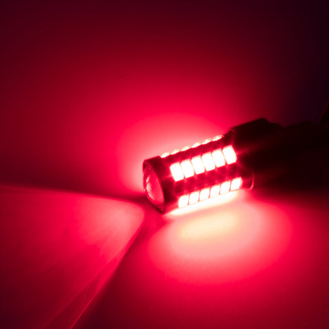 2Pcs 33-SMD Pure Red 7440 7444 LED Backup Reverse Tail Barke Light Bulbs