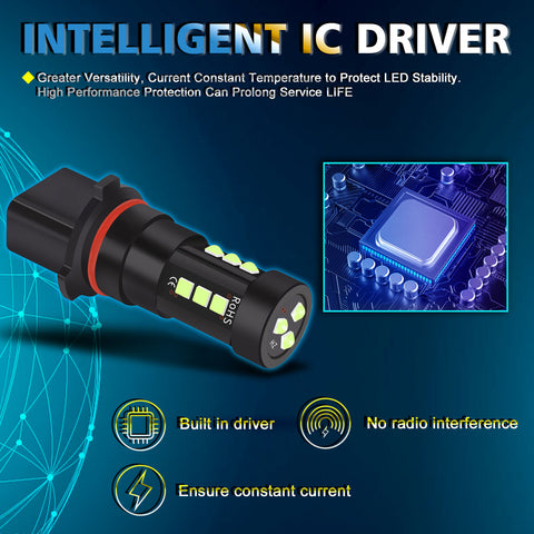 For Chevy Camaro 2010-2015 High Power Blue LED Bulbs Daytime Running Light P13W