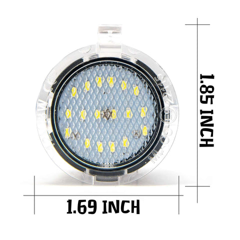 2x Xenon White LED Side Under Mirror Puddle Light for Toyota Tundra Sequoia 2007-2019 - High Power 18-SMD