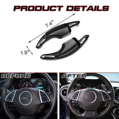 Black Alloy Steering Wheel Extension Paddle Shifter For Chevy Corvette Camaro