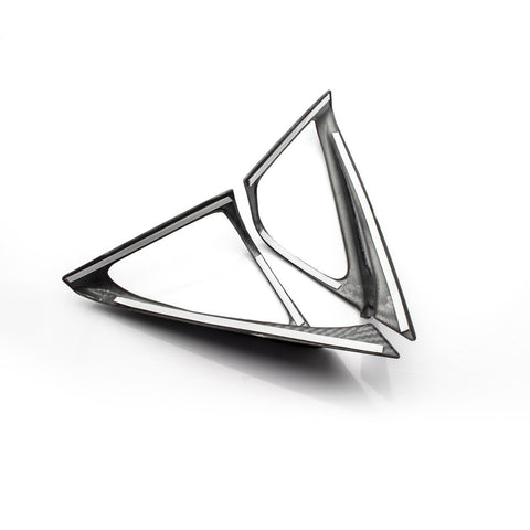 Carbon Fiber Style Car Door Front A Pillar Speaker Stereo Cover Frame Triangle Trim for Honda Accord 2018-2019