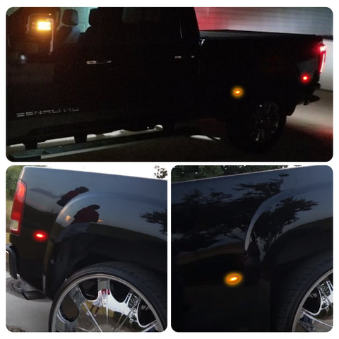 Smoked LED Fender Side Marker Light OE fit, Compatible with Chevrolet Silverado 3500 or GMC Sierra 3500 2001-2006, Sierra 1500 2500 HD 3500 HD or Silverado 1500 2500 HD 3500 HD 2007-2014