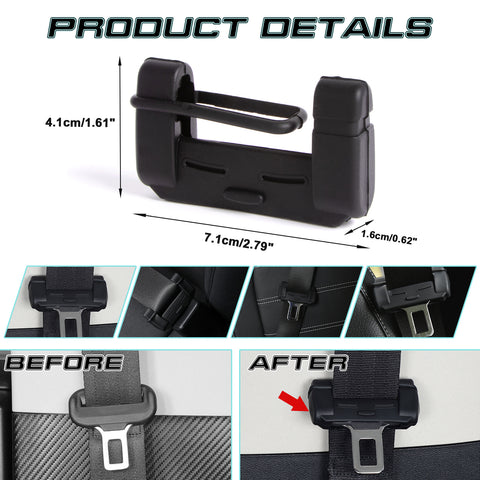 4pcs Black Safety Interior Car Seat Belt Buckle Clip Cover Sleeves Universal Fit