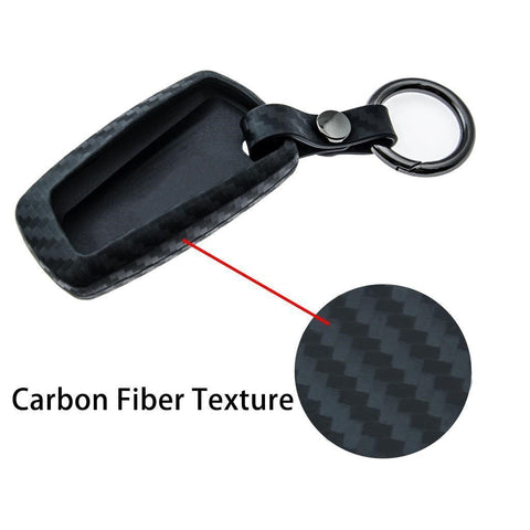 Carbon Fiber Style Soft Silicone Remote Smart Key Cover Case for BMW 1 3 4 5 6 7 X1 X3 Black