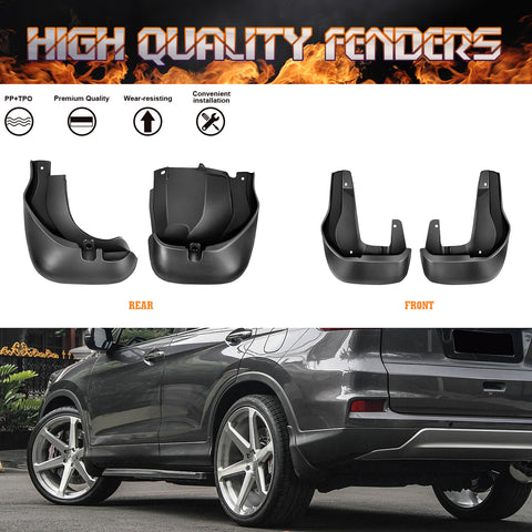 4pcs Splash Guards Mud Flaps OE Replacement Front+Rear For Honda CR-V 2012-2016
