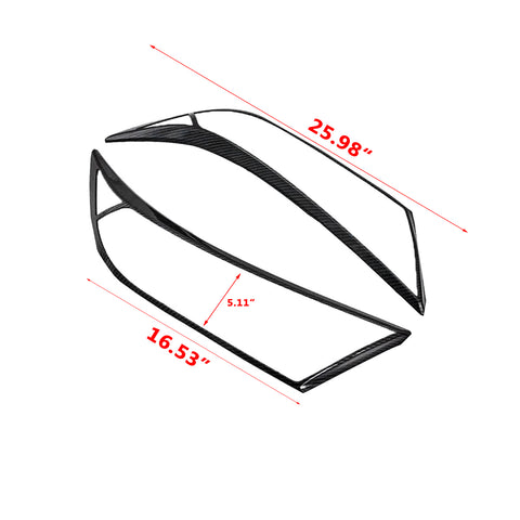 2pcs for Toyota RAV4 2019-2024ABS Carbon Fiber Headlight Front Head Lamp Frame Cover Molding