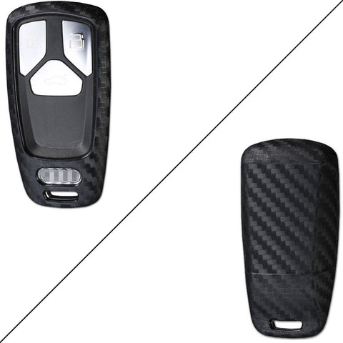 Carbon Fiber Pattern Key Fob Cover - TPU Shell Remote Key Case Protector for Audi A4 TT A5 Q7 2016-up