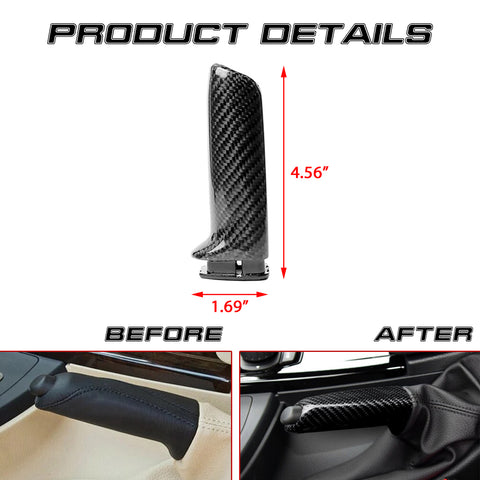 Xotic Tech Car Handbrake Grip Lever Brake Handle Cover, Carbon Fiber Pattern Compatible with BMW 3 Series GT F30 F34 E90
