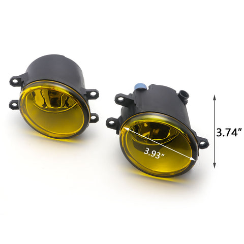 Set OEM Replacement Fog Light with H11 Halogen Bulb for Toyota Camry Corolla RAV4 Lexus RX ES IS Scion tC xA, Yellow Lens Driver Passenger Sides Fog Lamp Assembly