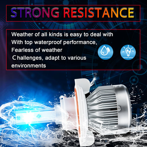 H13 9008 Ice Blue 8000K LED Headlight Bulb Conversion Kit High Low Beam, 6000LM Super Bright Fog Light Replacement