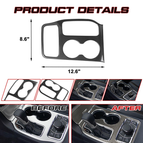 Carbon Fiber Texture Gear Shift Box Frame Trim For Jeep Grand Cherokee 2016-2020