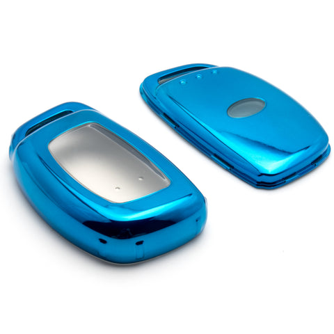 Blue / Black / Red Soft TPU Full Protection Remote Key Fob Case Cover for Hyundai Accent Santa Fe Elantra Tucson 3/4-Button Key