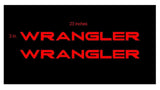 2 x Black/ Brushed Silver/ Red/ White WRANGLER Letter Decal Hood Vinyl Sticker for Jeep Wrangler Rubicon CJ YJ TJ JK JL