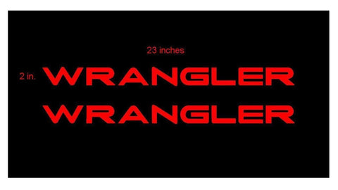 2 x Black/ Brushed Silver/ Red/ White WRANGLER Letter Decal Hood Vinyl Sticker for Jeep Wrangler Rubicon CJ YJ TJ JK JL