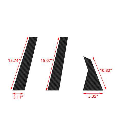 Carbon Fiber Style Car Pillar Post Cover Trim Door Window Pillar Post Molding Sticker for Honda Civic 2016-2020
