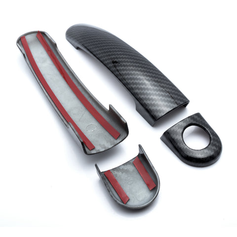 Sporty Carbon Fiber Style Car Side Door Handle Moulding Cover Trim for VW Jetta Tiguan MK6 2009-2016
