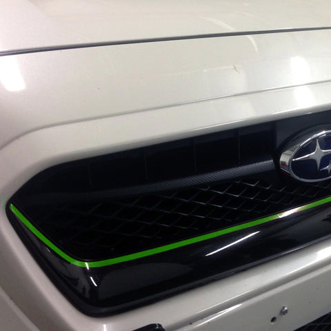 Glossy Red / Fluorescent Yellow / Fluorescent Green Front Grille Pinstripe Vinyl Sticker, Pre-cut Styling Front Hood Panel Edge Molding Trim Decal for Subaru WRX STI 2015-2017