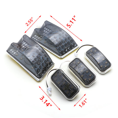 5pcs LED Cab Roof Light Kit for Hummer H2 SUT 2003-2009, Smoke Lens Cap Roof Running Lamp, Amber LED Cab Marker Light, Direct OEM Replacement Car Roof Top Clearance Light Assembly