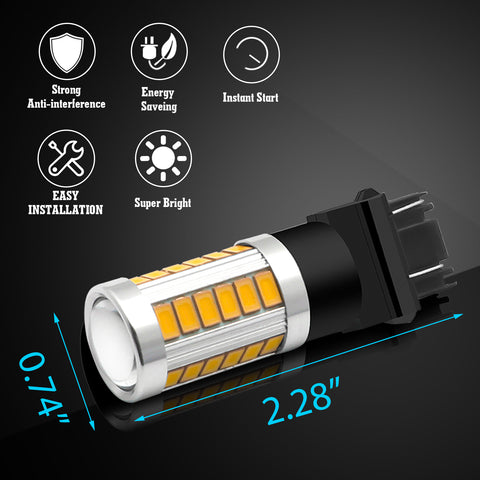 Amber/White 3157 LED Bulb Super Bright Projector Lens 3156 3056 3157KX 4157 3457 4157NAK 3757 T25 LED Turn Signal Blinker Light Brake Tail Parking Lamp