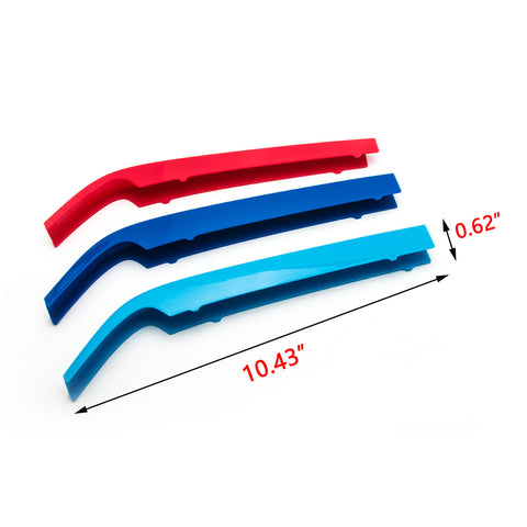 3pcs M-colored Grille Kidney Insert Trims Stripe Cover for BMW G11 7 Series LCI 2020-up (8 Beam Bars)