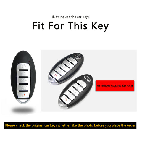 Matte Carbon Fiber Texture Key Shell Cover for Infiniti Q50 Q60 Q70 G37, Key Fob Case Fit Nissan 370Z GT-R Altima Rogue Sentra 5-button Ke