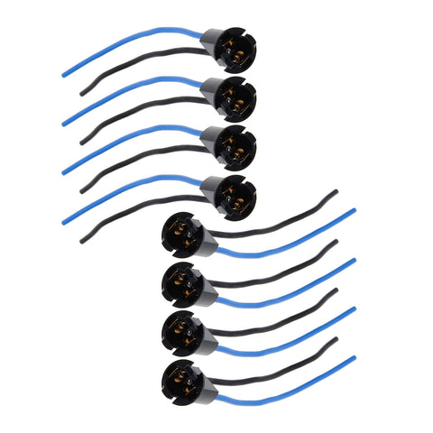 8pcs T10 168 194 2825 912 921 Socket Extension Wiring Harness Adapter for Turn Signal Lights, Brake Lights,Tail Lights, Daytime Running Lights