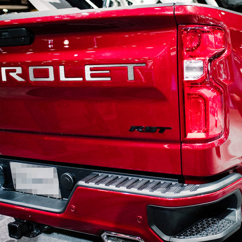 Matte Black / Red / White / Silver Trunk Tailgate Vinyl Letter Sticker Insert Decal for Chevrolet Silverado 2019
