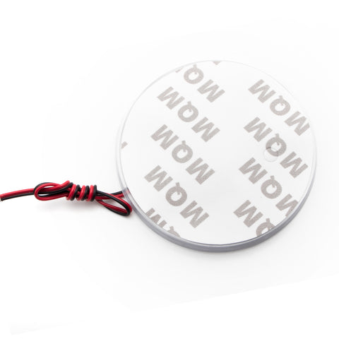 1x Ultra White Color 82mm Truck Hood Emblem - Round LED Illuminated Emblem Background Light Lighting Kit For BMW 3 4 5 6 7 X M Z Series X3 X5 X6