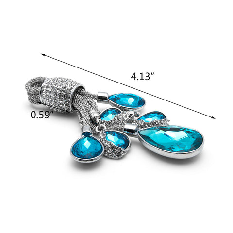 Blue / Pink / Red Universal Fit Car Key Chain Ring, Water-drop Shining Crystal Jewelry Keychain Bling Diamond Key Holder Ring, Cute Decoration Accessories