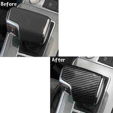 Carbon Fiber Pattern Center Console Gear Shift Knob Cover Trim Decoration for Audi Q7 A4L A5 Q5L