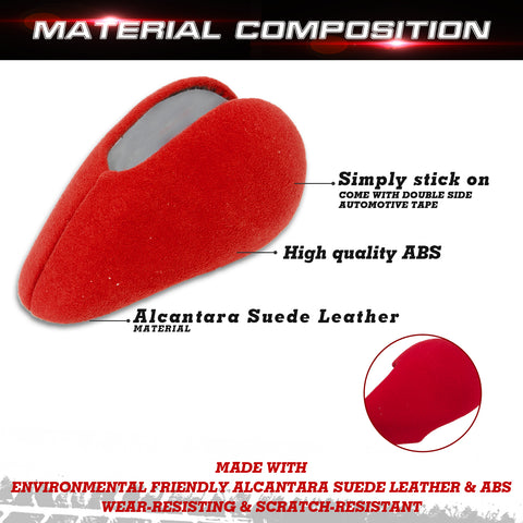 Red Suede Gear Shift Knob Cover Sticker For Porsche Macan Panamera Boxter 911