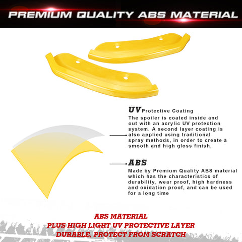 2X Yellow Front Bumper Lip Corner Molding Trim For Challenger Hellcat 2015-2023