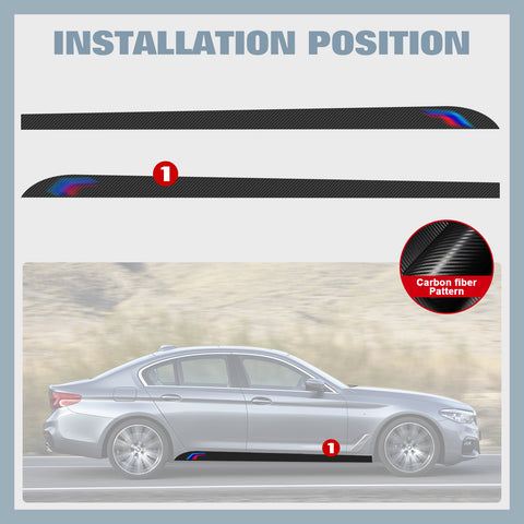 Carbon Fiber Texture Side Skirt Sill Sticker For BMW F10 F11 G30 F01 F02 E60 E61