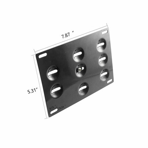 for Alfa Romeo Stelvio 2018 2019 Front Bumper Tow Hook License Plate - No Drill Black Mounting Bracket Adapter Kit