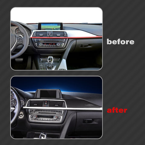 2X Carbon Fiber Style Front Dashboard Panel Decor Trim Cover For BMW F30 F31 M3