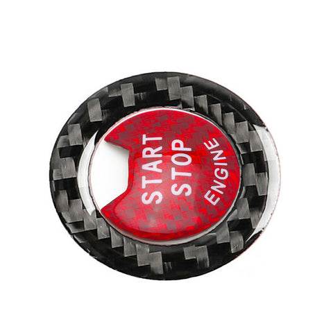 2x Carbon Fiber Red Engine Start Stop Button + Ring Covers For Infiniti Q50 Q60
