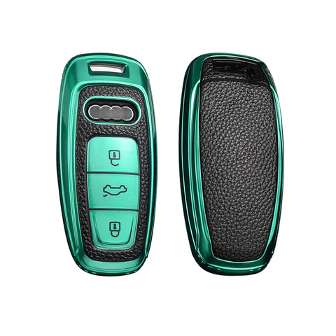 Green Full Protect Remote Smart Key Fob Cover For Audi A6L A7 A8 w/3 Button Key
