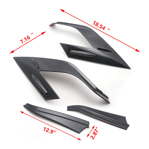 4pcs for Toyota RAV4 2019 2020 Taillight Rear Light Frame Cover Trim, Sporty ABS Carbon Fiber Car Rear Lamp Cover Molding