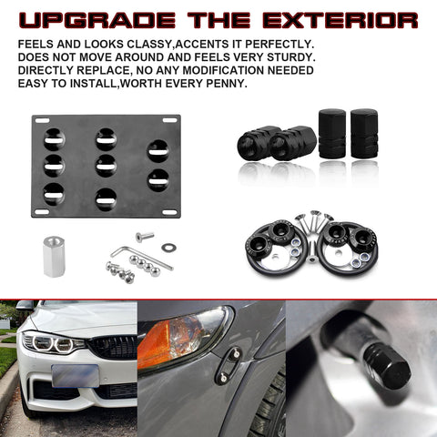 Set Tow Hook License Plate + Wheel Air Valve + Release Fastener For BMW F48 F25