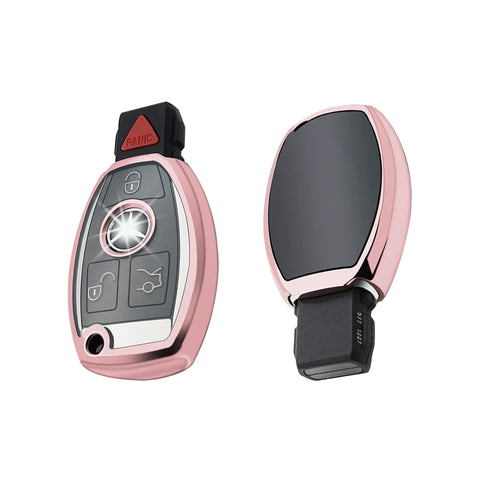 Xotic Tech 1x Silver Smart Remote Key Soft Fob Cover Case Protector for Mercedes C E S G CLS CLK SLK…