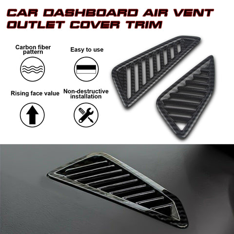 Carbon Fiber Texture Dashboard Front AC Air Outlet Trim For Toyota Corolla Cross