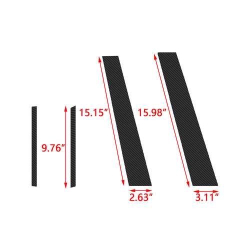 Carbon Fiber Style Door Window Pillar Post Trim Overlay Decal Sticker for Honda Civic Sedan 2012 2013 2014 2015