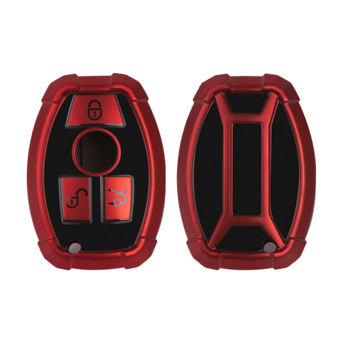 Full Covered Armor Red TPU Remote Fob Key Cover Shell For Mercedes B C E G SLK