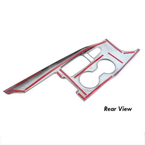 ABS Carbon Fiber / Red / Blue / Wood Gear Shift Frame Console Panel Trims Cover Cup Holder Decor Decal for Toyota Camry 2018-2024