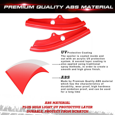 2X Red Bumper Corner Spoiler Cover Trim For Dodge Challenger RT SRT GT 2015-2021