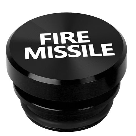 FIRE Missile Cigarette Lighter Push Button Plug Replacement Cover, Aluminum Black, Fit Cars Trucks SUVs with 12V Power Source